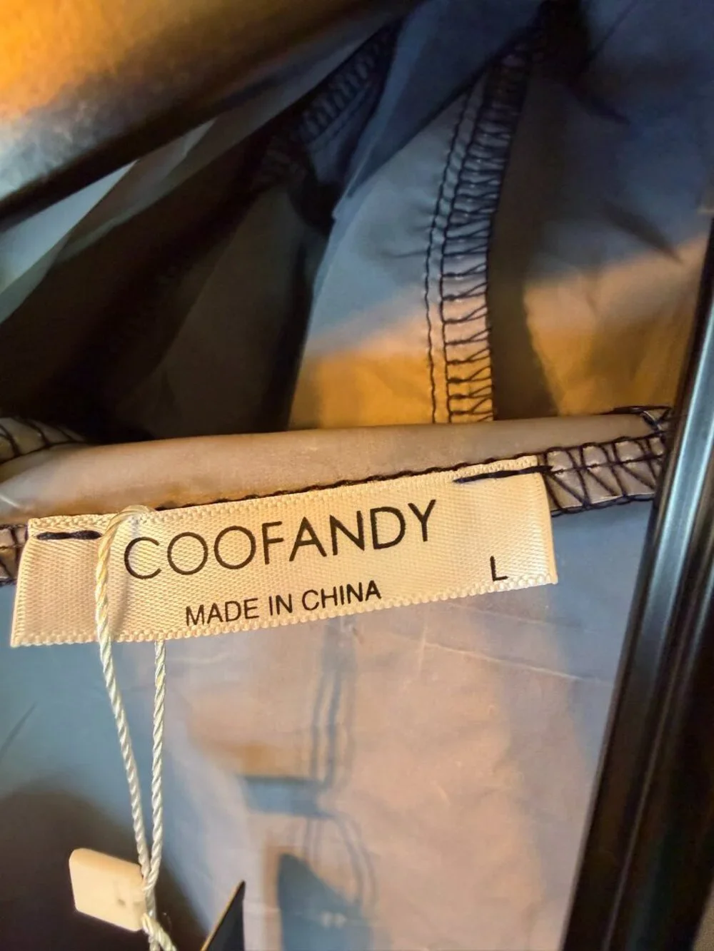 COOFANDY Men’s Long Waterproof Raincoat Jacket Hooded Navy Blue L NWT